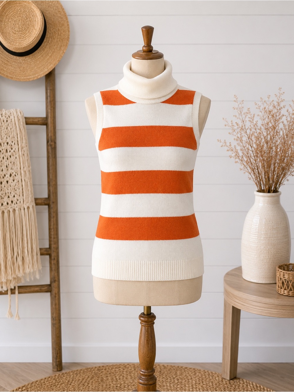 🆕NWT WE NORWEGIANS Gullholmen striped merino wool and cashmere-blend vest XS